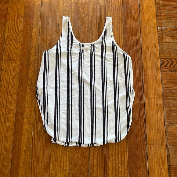 Madewell Tops - Madewell striped tank top. Split sides. Small